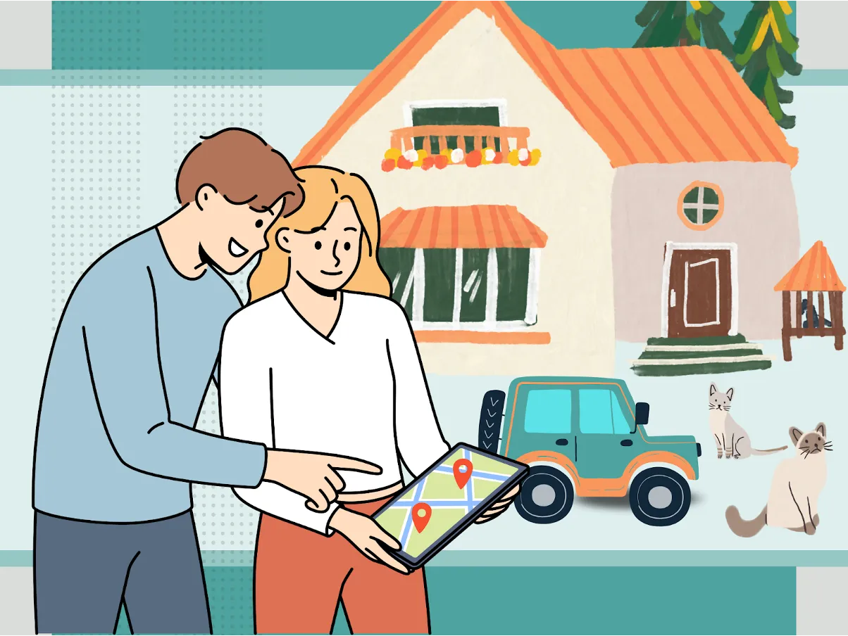 マイホームを探す若夫婦