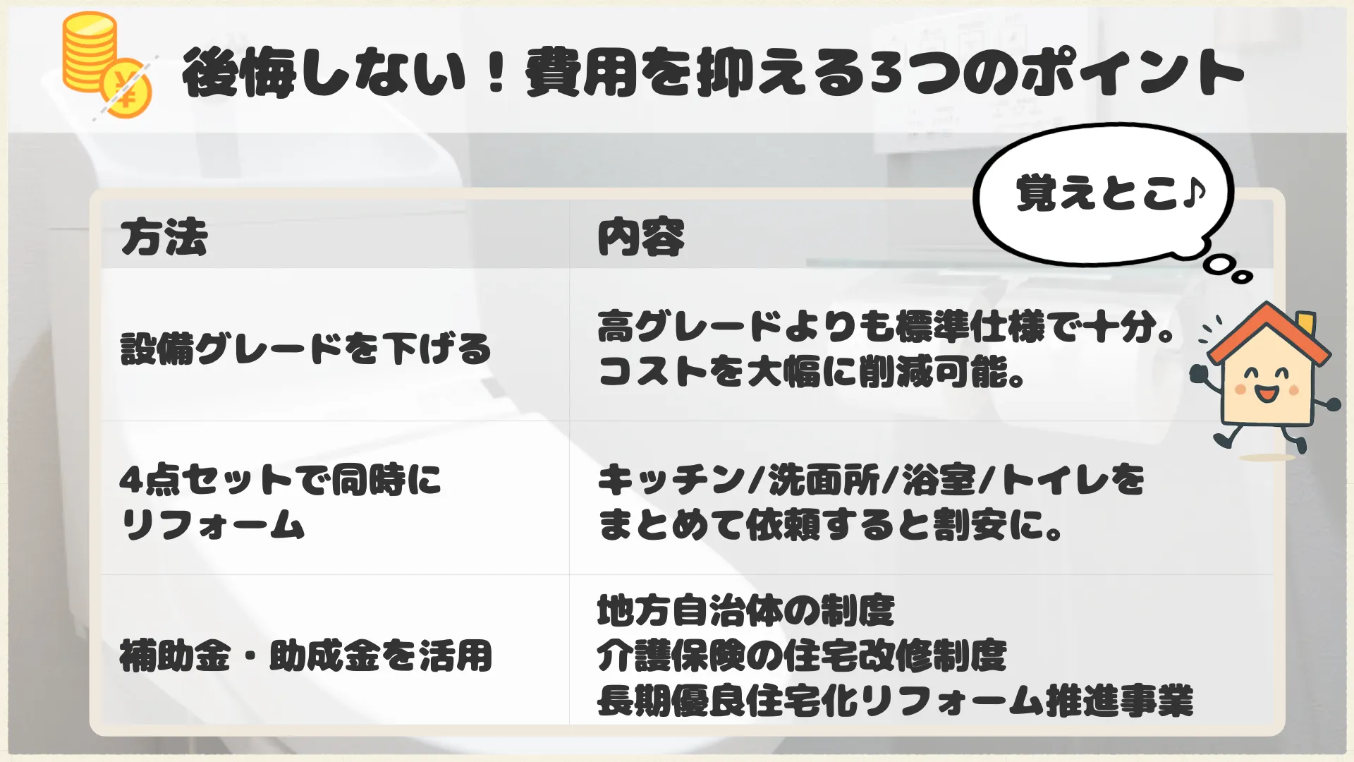 公開しない!費用を抑える3つのポイント