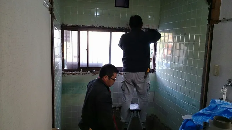 在来一般住宅　浴室解体工事中