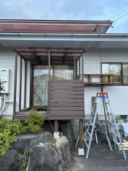 人工木材のテラス